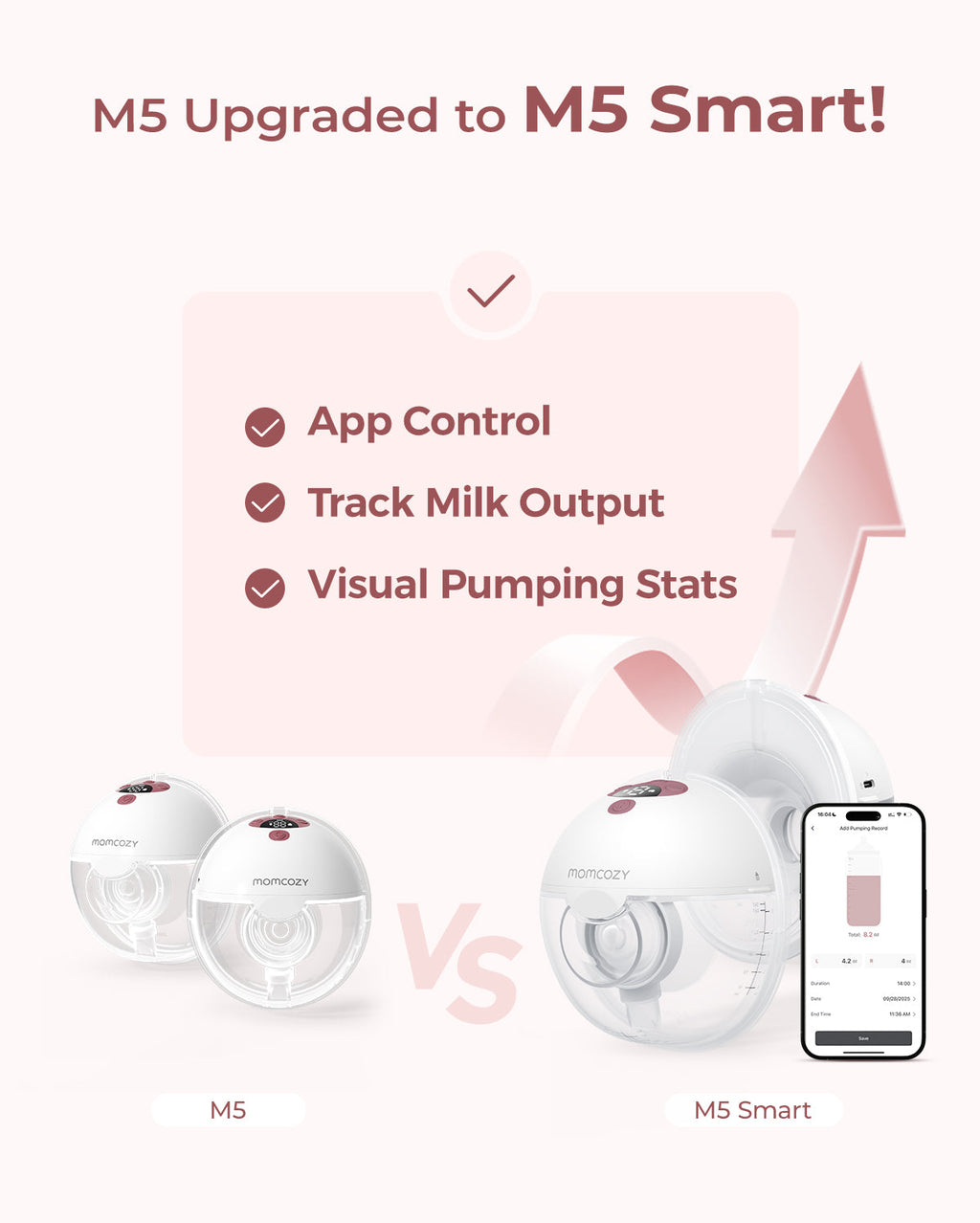 M5 Smart Bra Bundle: Double M5 Smart Breast Pump and Jelly Strip Bra(YN46)